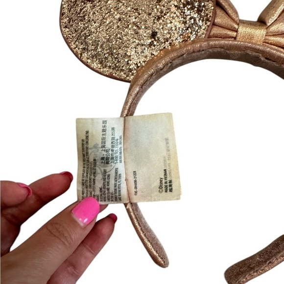 Rose Gold Authentic Disney Glitter Bow Kids/ Adult Headband - Picture 6 of 9